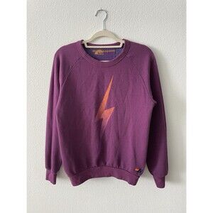 Aviator Nation Crewneck Sweatshirt Women's S Luxury Oversized Comfy Purple Light